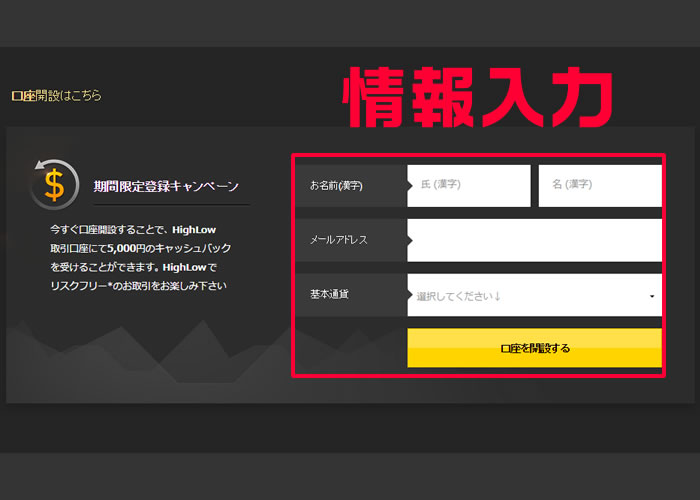 ハイローオーストラリア口座開設2