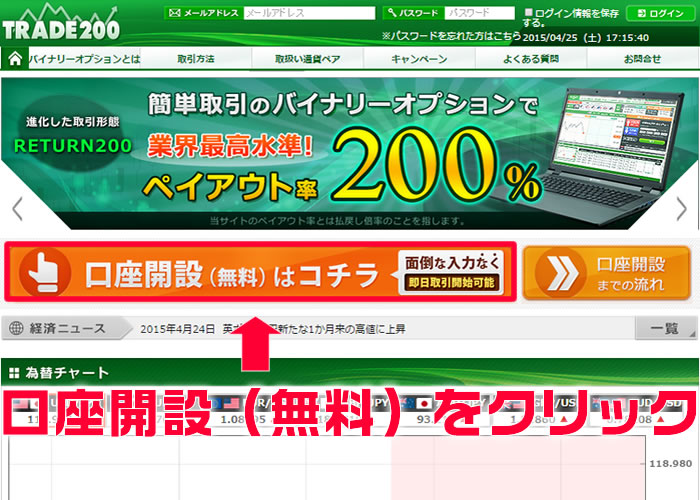 トレード200口座開設1
